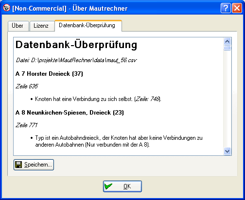 Mautrechner Datenbank-Überprüfung